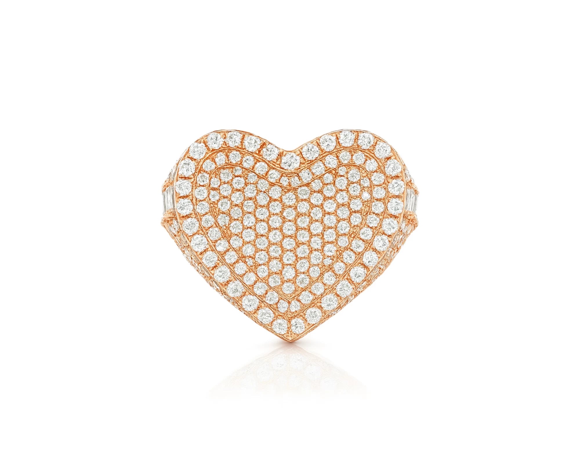 10k Gold Diamond Heart Ring with Pavé Round Accents 2.18ct – lifestyle 1150