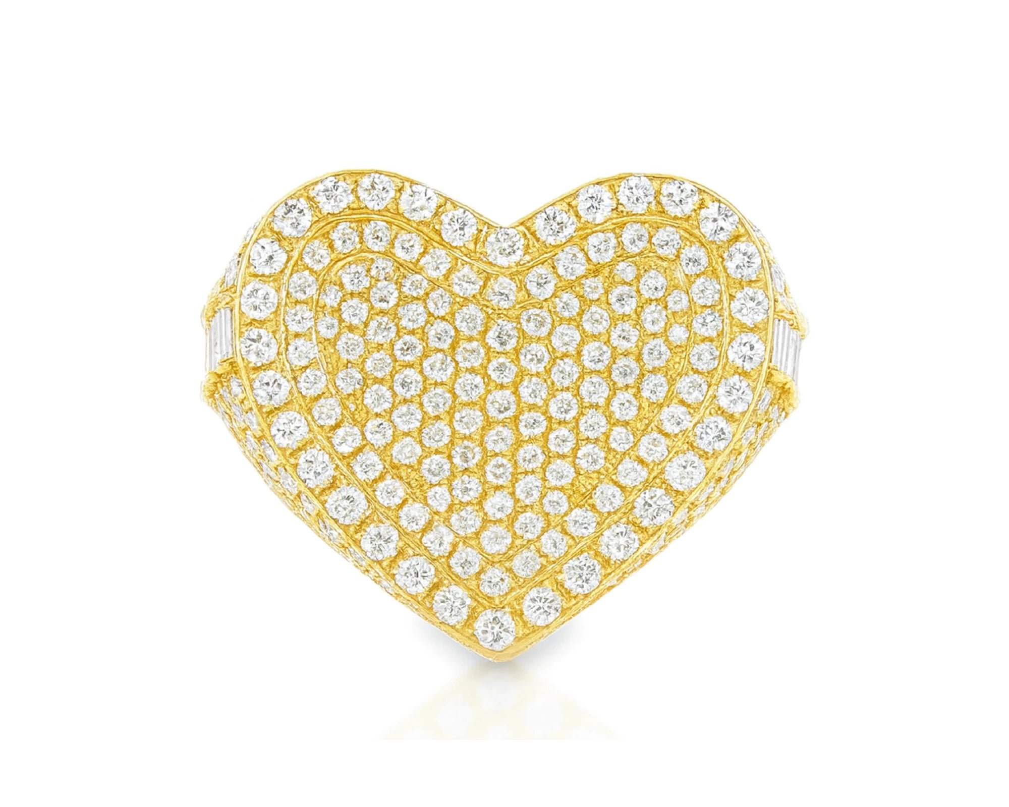 10k Gold Diamond Heart Ring with Pavé Round Accents 2.18ct – lifestyle 1152
