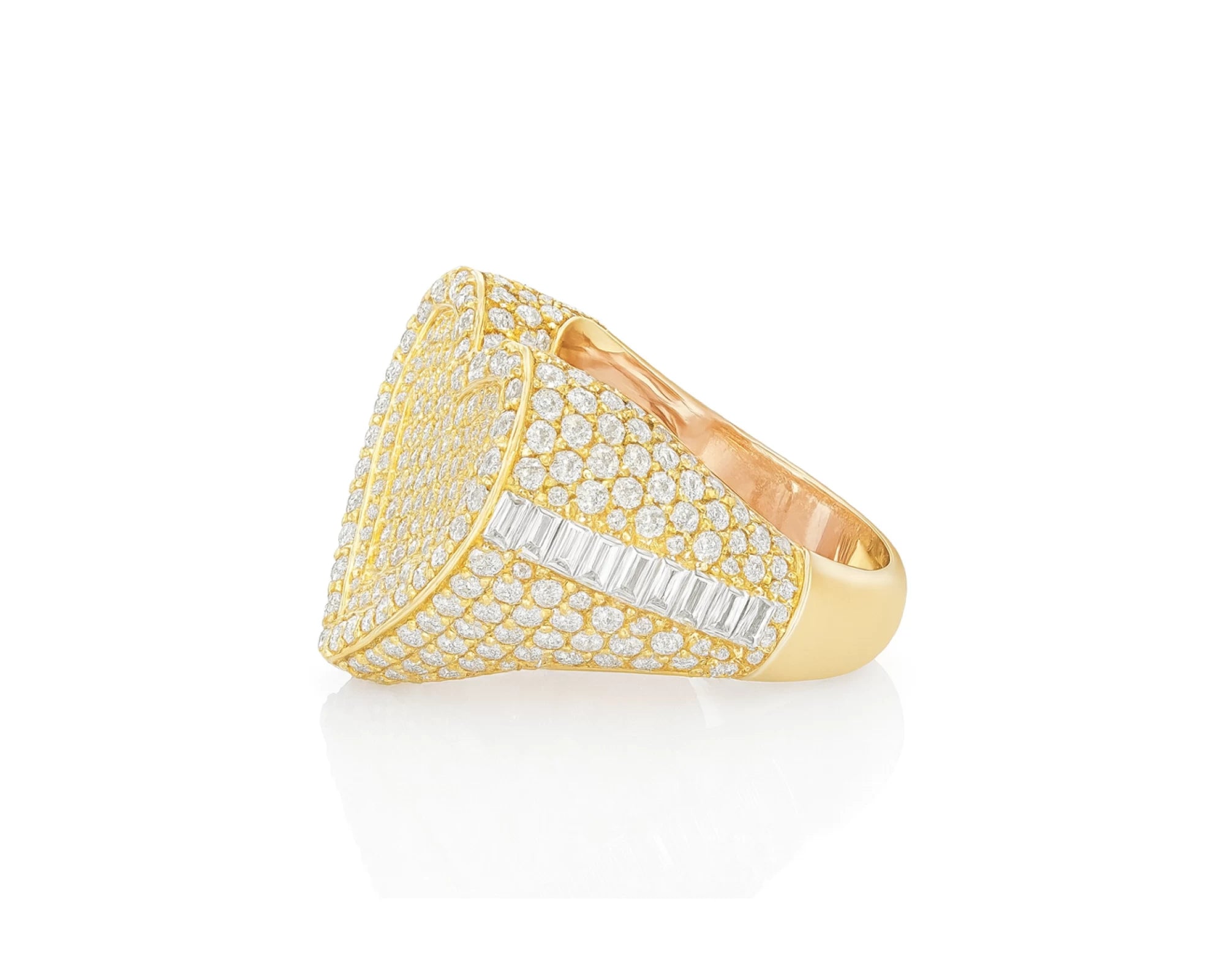 10k Gold Diamond Heart Ring with Pavé Round Accents 2.18ct – lifestyle 1153