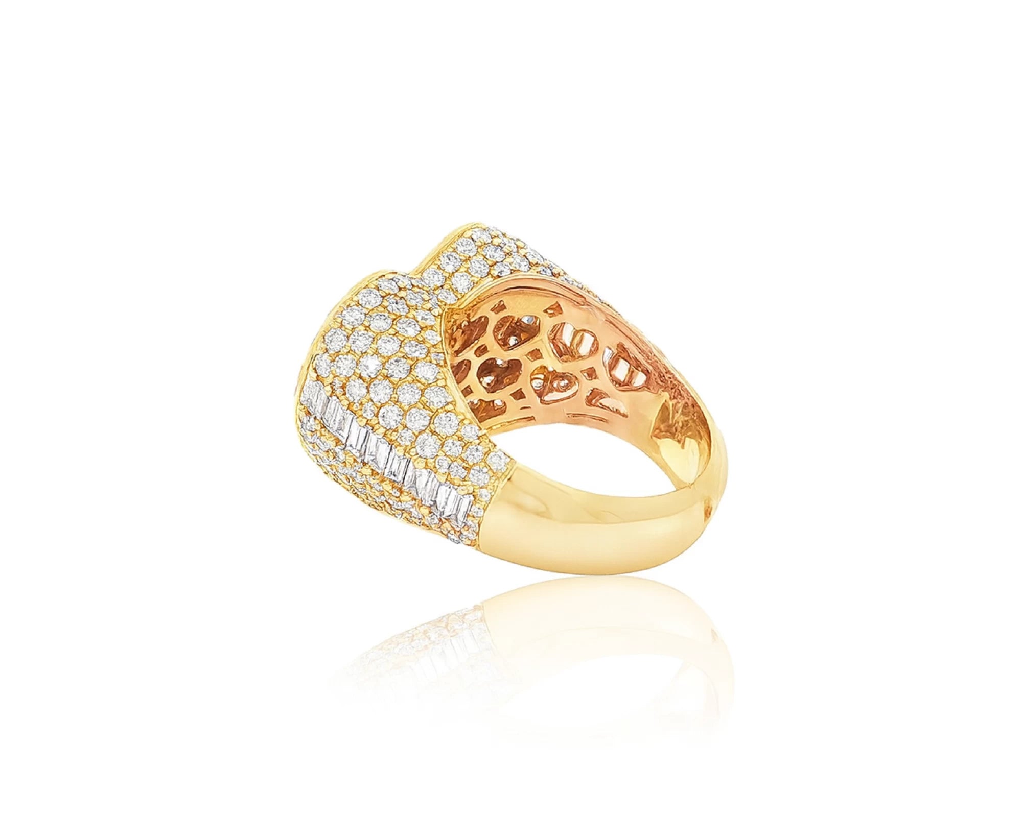 10k Gold Diamond Heart Ring with Pavé Round Accents 2.18ct – lifestyle 1154