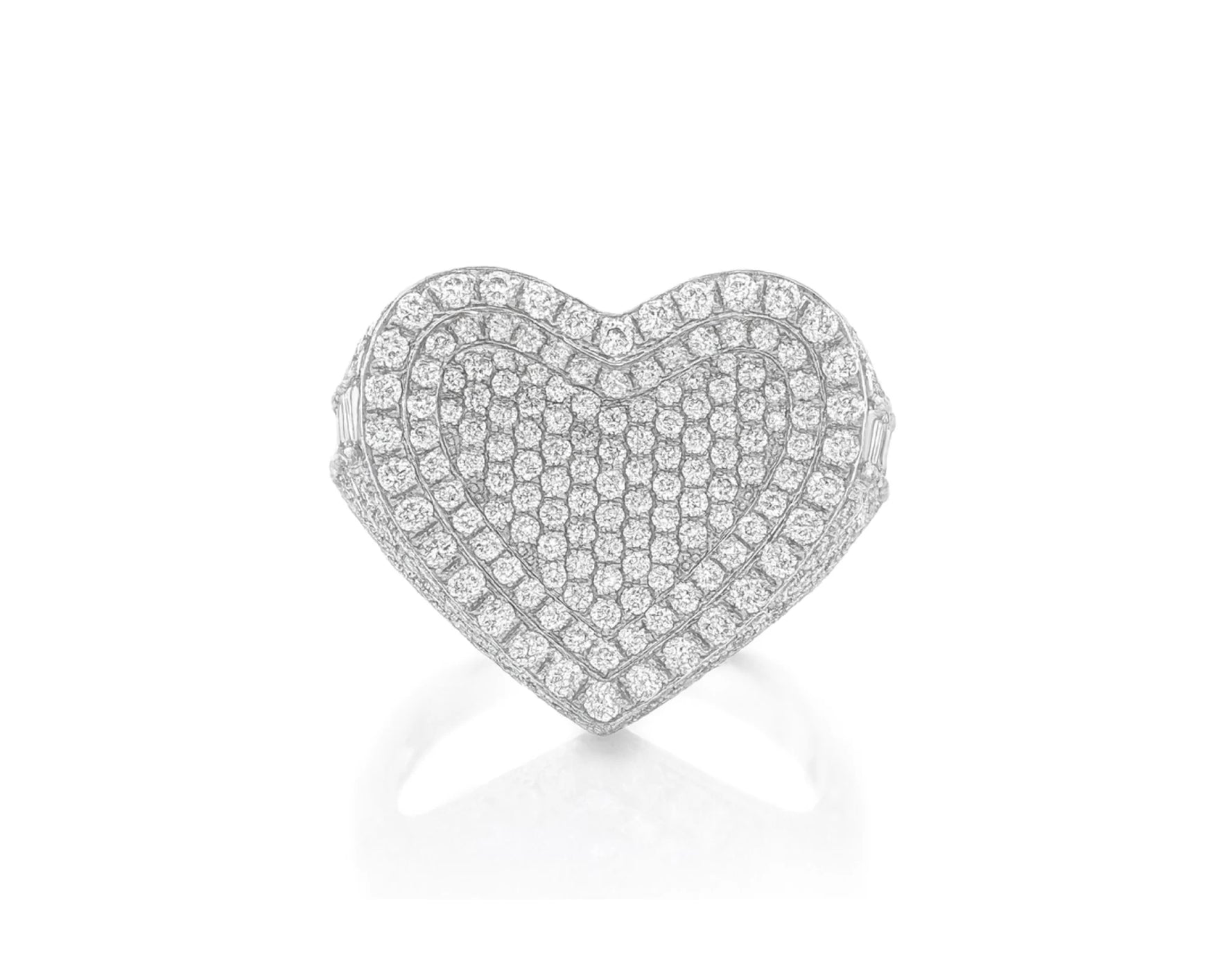 10k Gold Diamond Heart Ring with Pavé Round Accents 2.18ct – lifestyle 1262