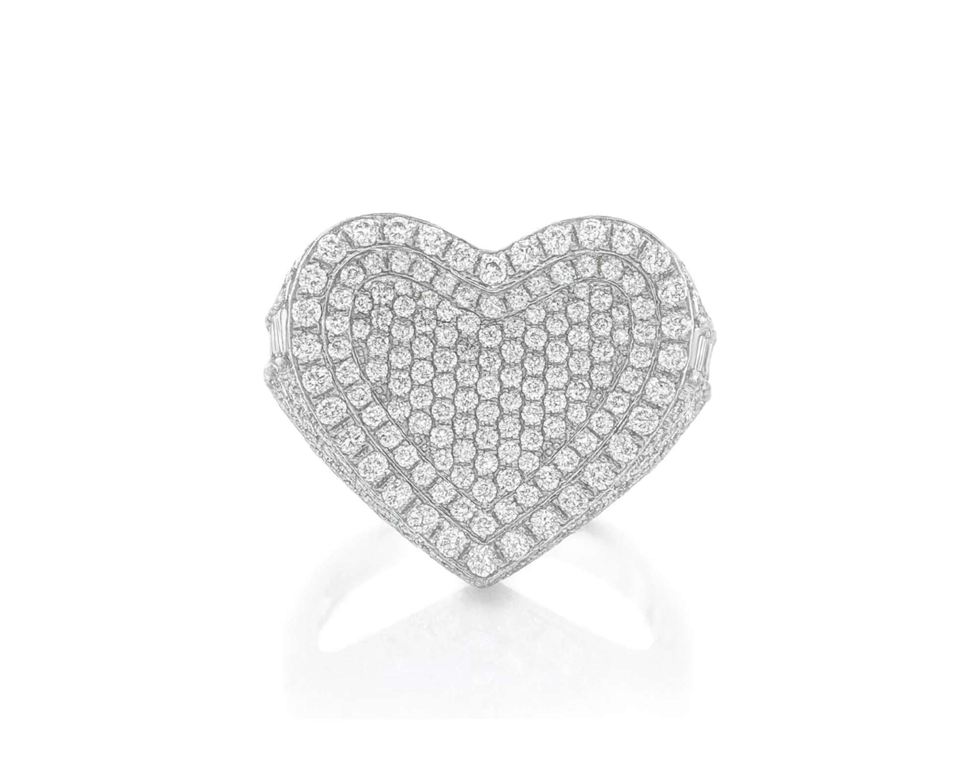 10k Gold Diamond Heart Ring with Pavé Round Accents 2.18ct – lifestyle 1262