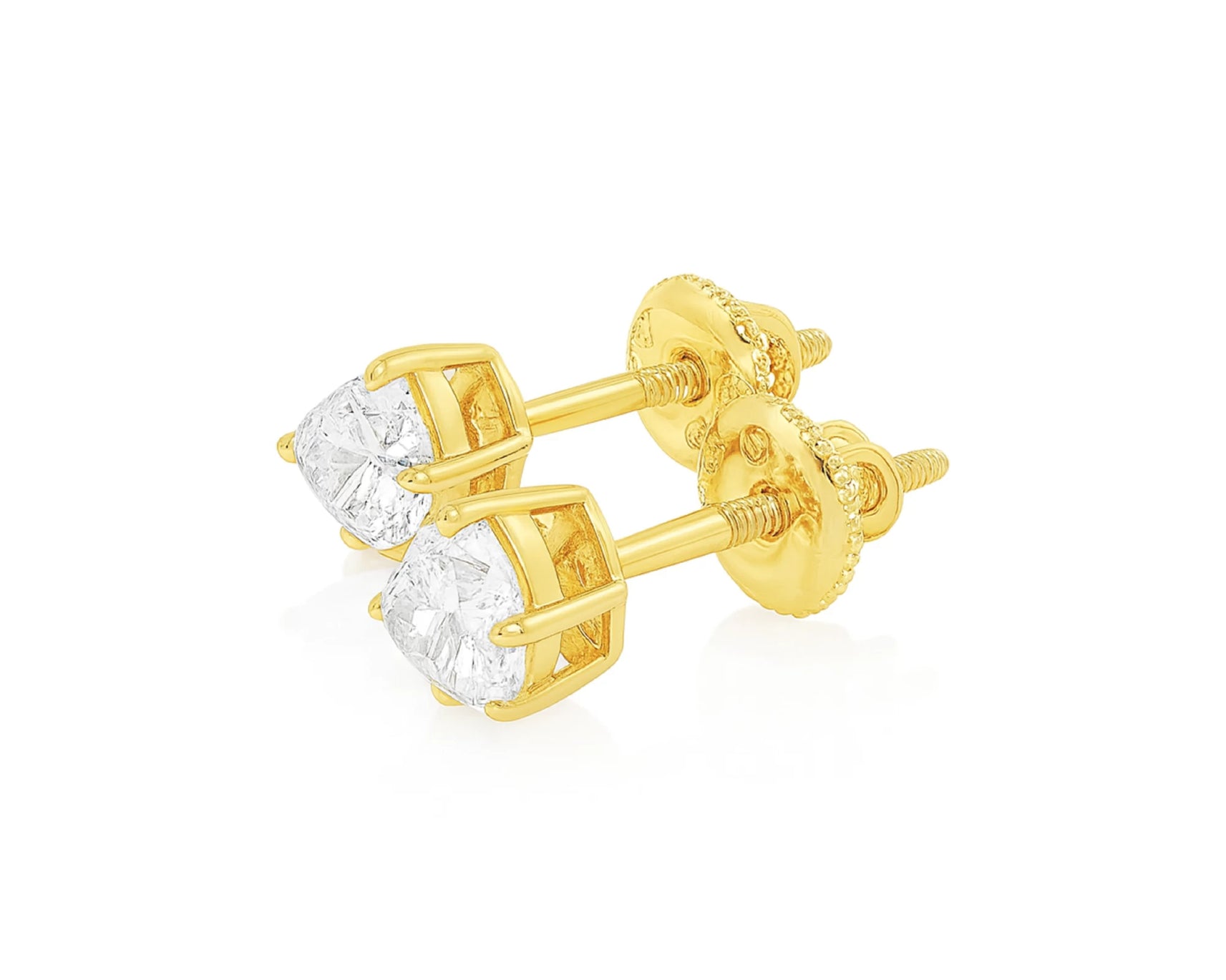 10k Gold Diamond Heart-Shaped Stud Earrings 0.50 CT – lifestyle 3367