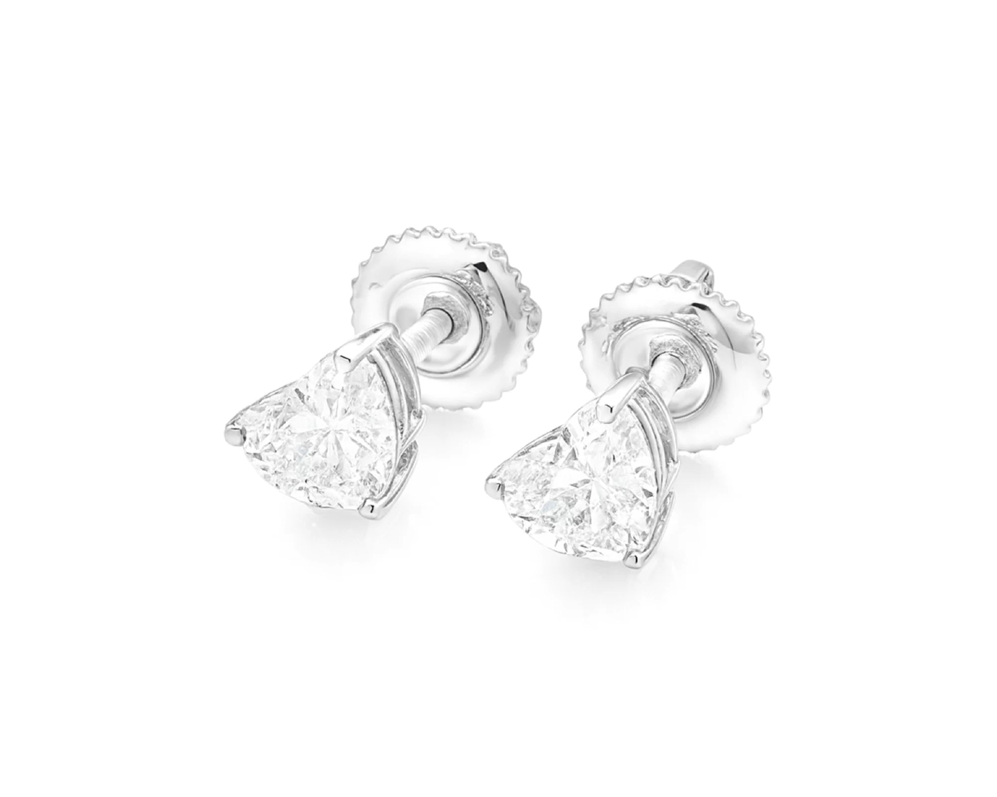 10k Gold Diamond Heart-Shaped Stud Earrings 1.0 CT – lifestyle 3381