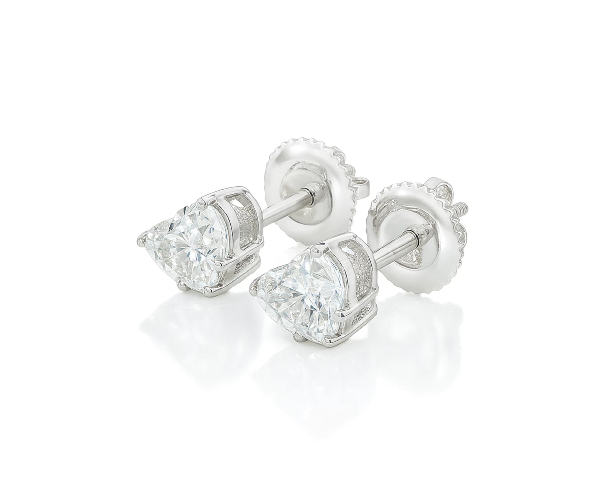 10k Gold Diamond Heart-Shaped Stud Earrings 1.0 CT – lifestyle 3382