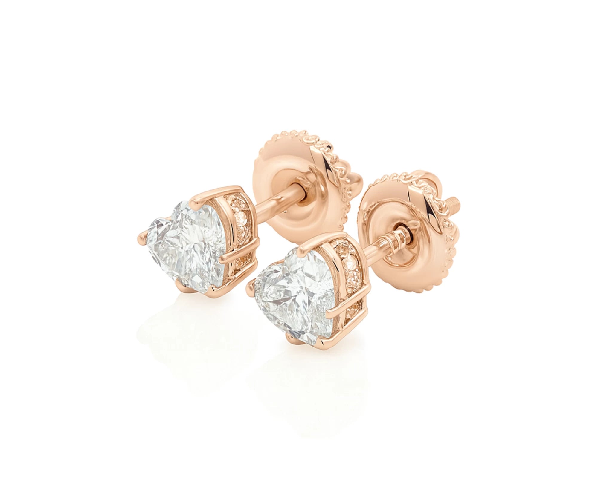 10k Gold Diamond Heart-Shaped Stud Earrings 1.0 CT – lifestyle 3385