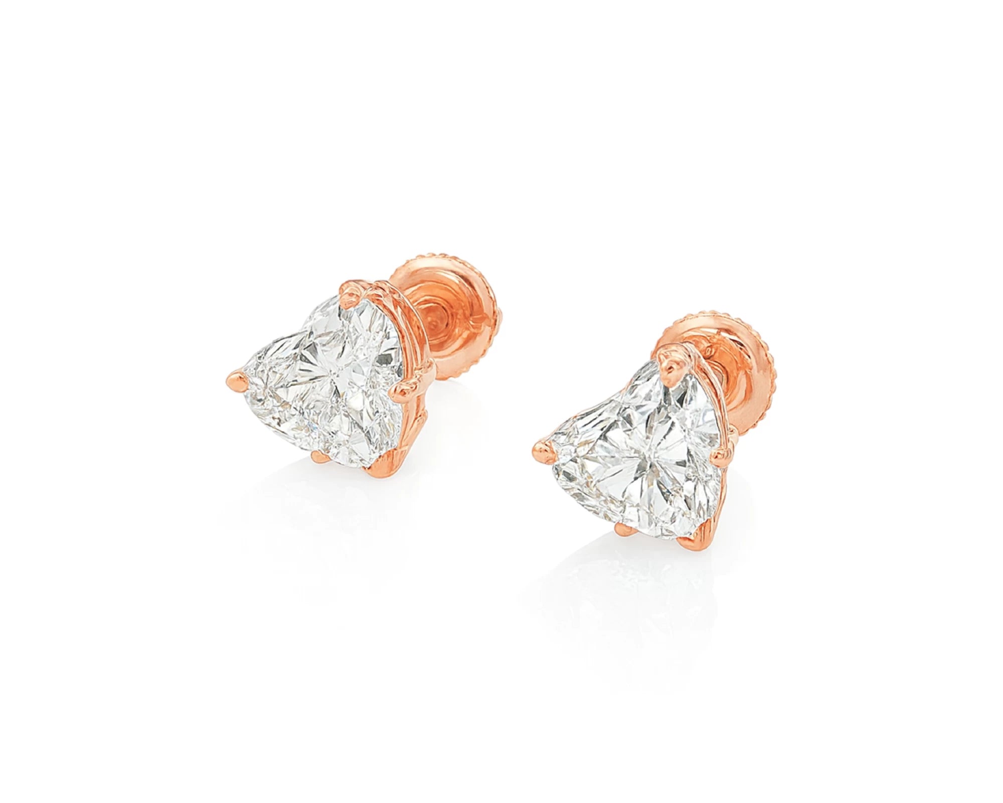 10k Gold Diamond Heart-Shaped Stud Earrings 1.50ct – lifestyle 3411