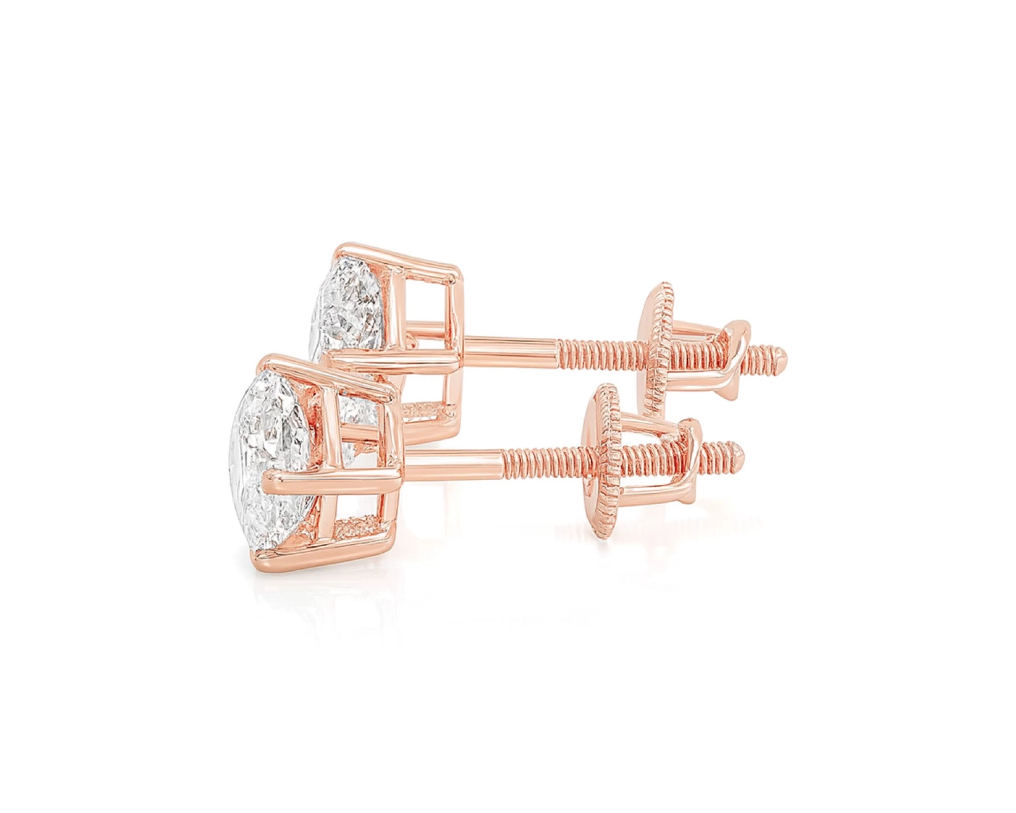 10k Gold Diamond Heart-Shaped Stud Earrings 1.50ct – lifestyle 3413