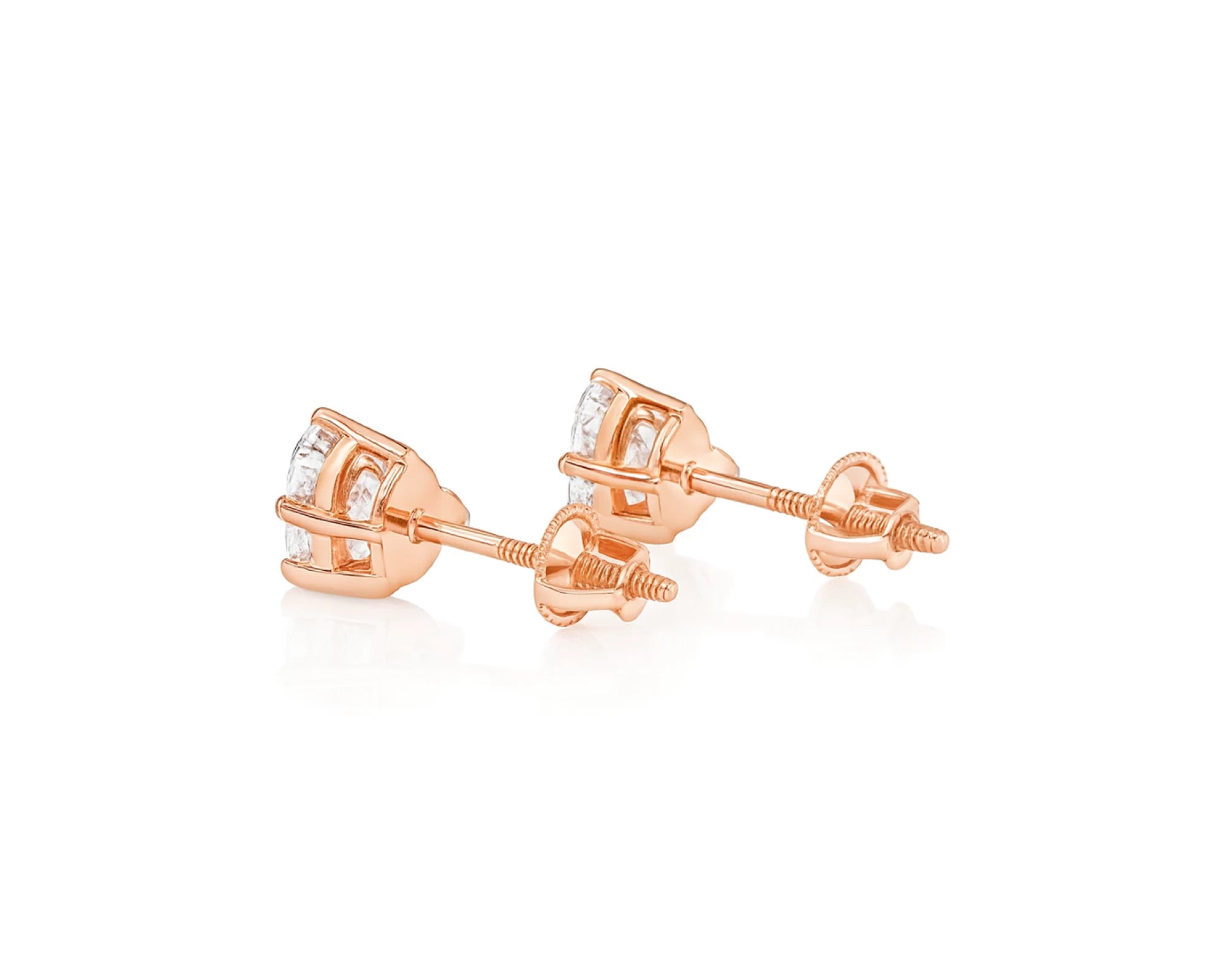 10k Gold Diamond Heart-Shaped Stud Earrings 1.50ct – lifestyle 3414