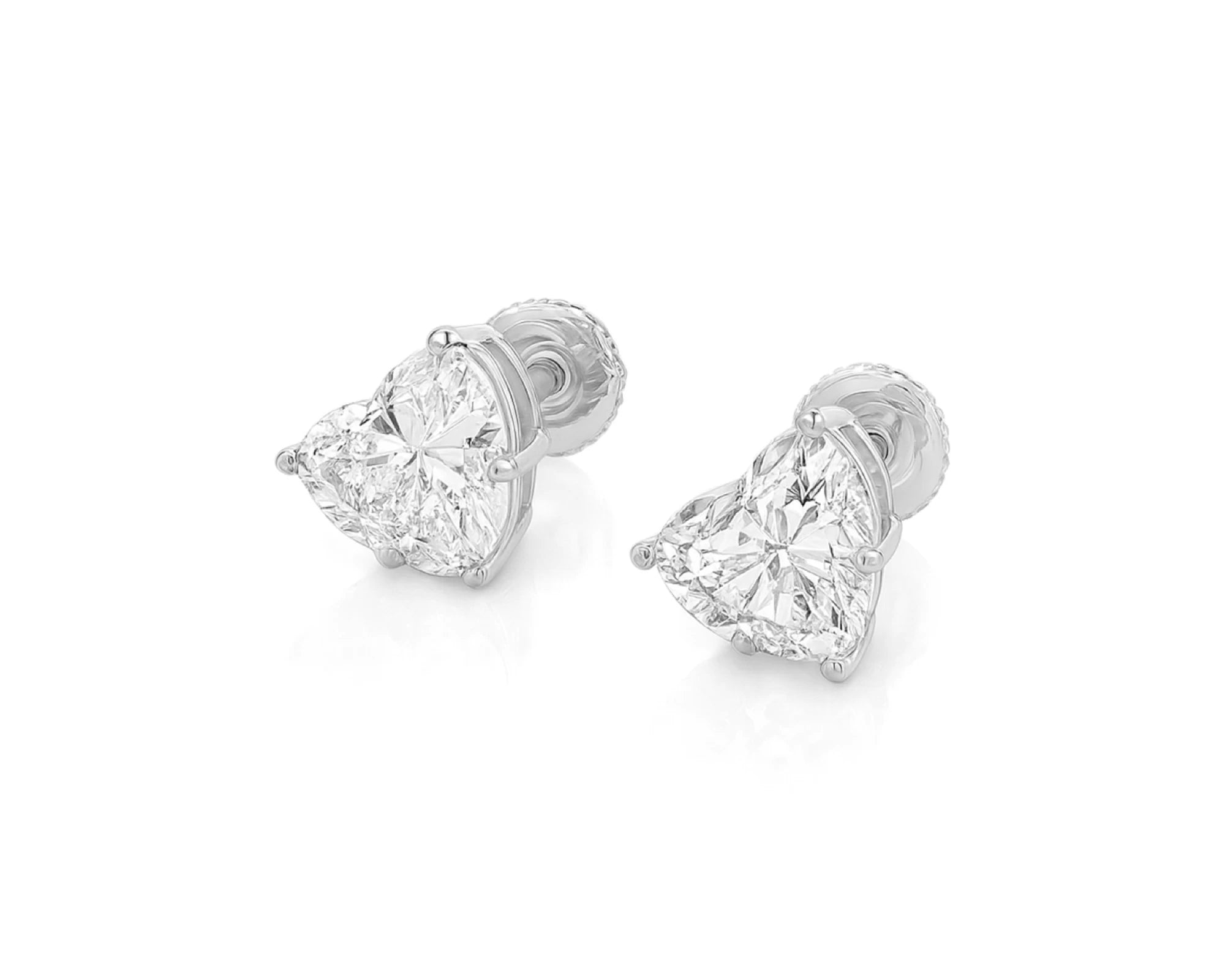 10k Gold Diamond Heart-Shaped Stud Earrings 1.50ct – lifestyle 3415