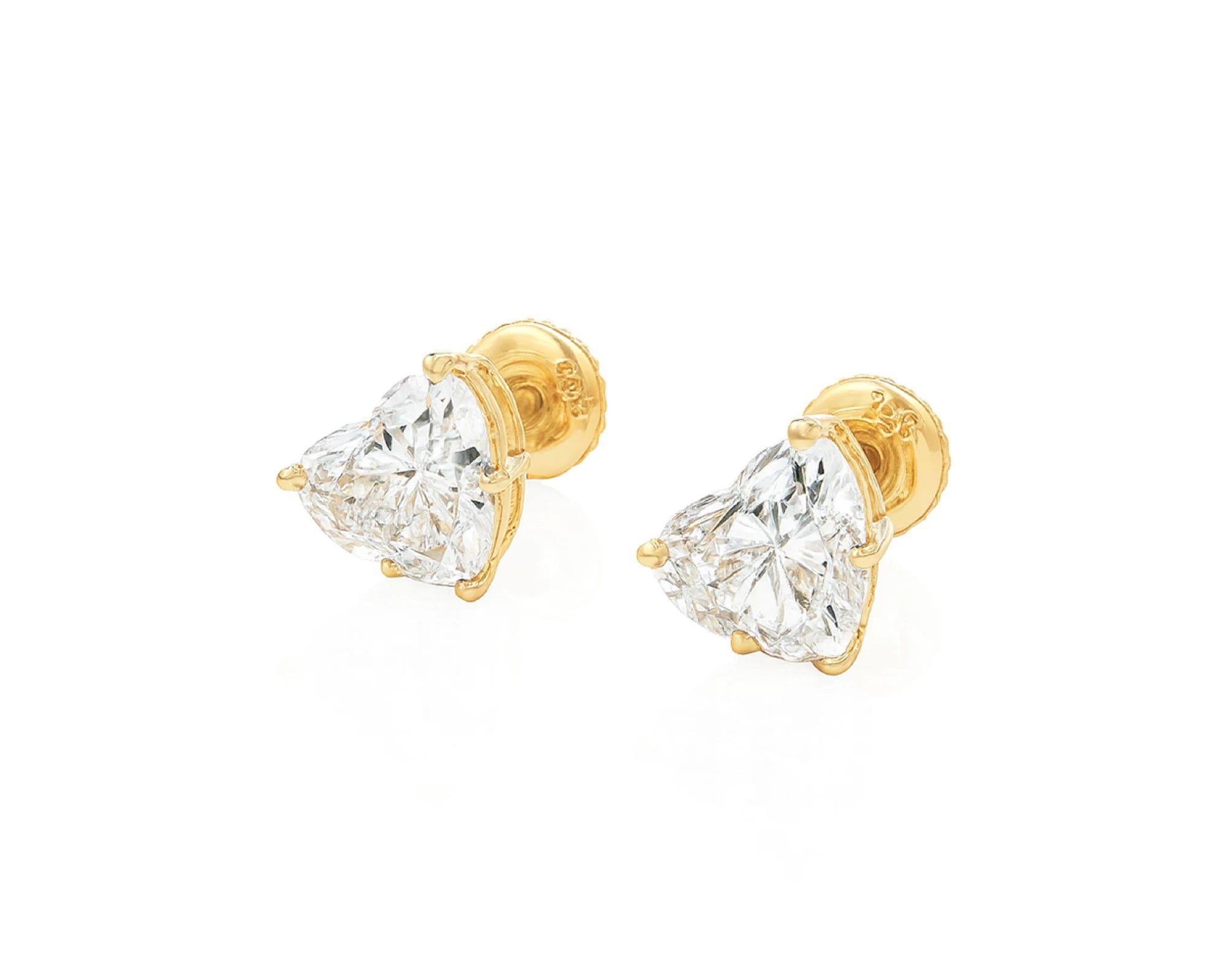 10k Gold Diamond Heart-Shaped Stud Earrings 1.50ct – lifestyle 3416
