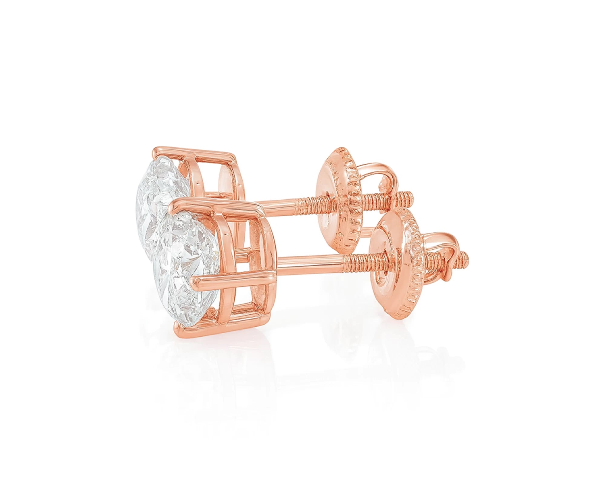 10k Gold Diamond Heart-Shaped Stud Earrings 2.0 CT – lifestyle 3398