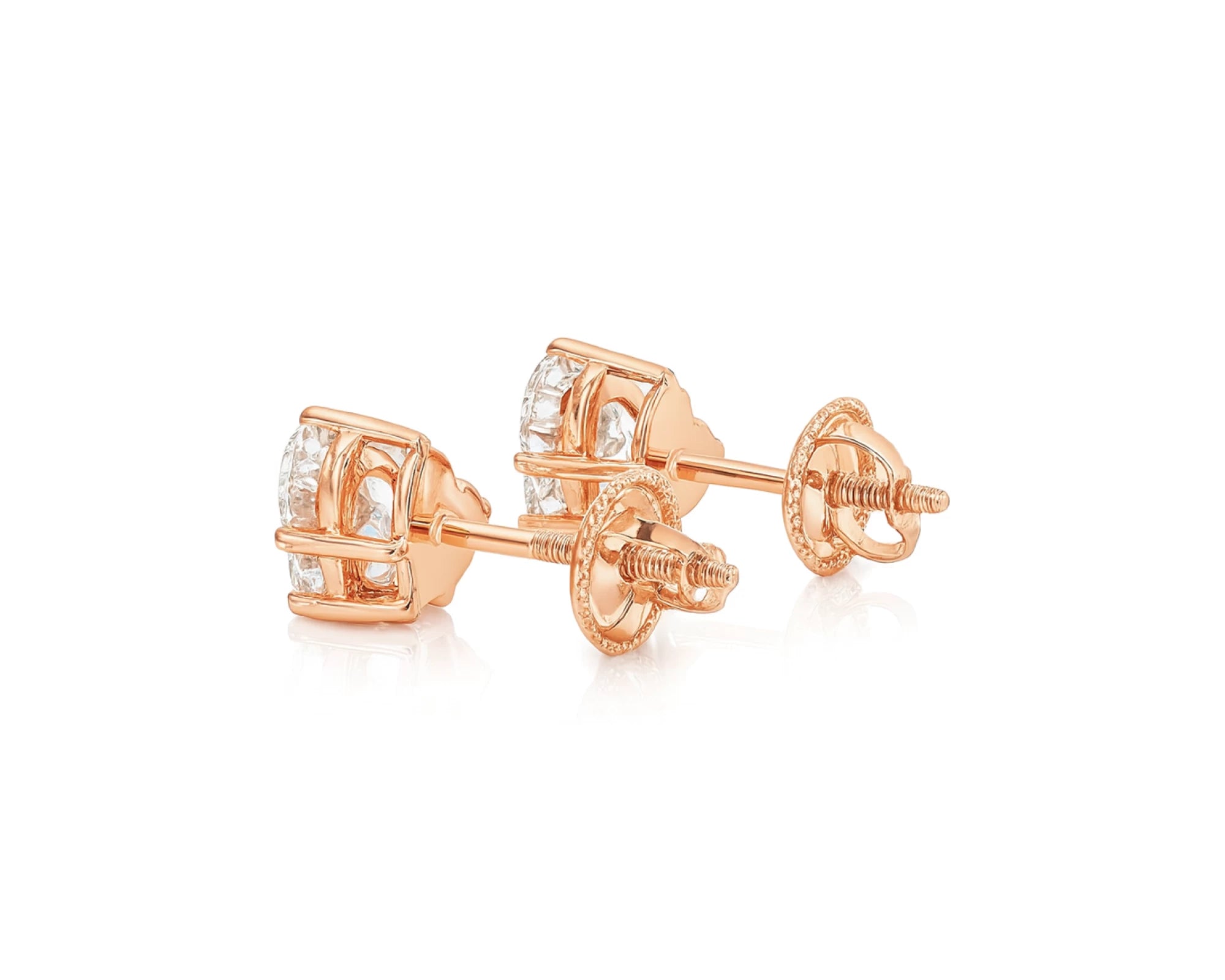 10k Gold Diamond Heart-Shaped Stud Earrings 2.0 CT – lifestyle 3399