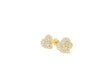 10k Gold Diamond Heart-Shaped Stud Earrings with Round Cut Pave Design 0.49ct