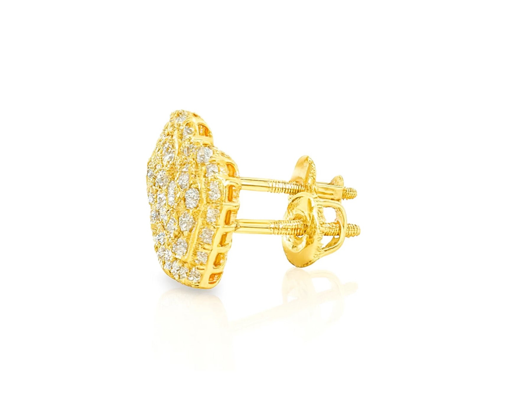 10k Gold Diamond Heart-Shaped Stud Earrings with Round Cut Pave Design 0.49ct – lifestyle 3790