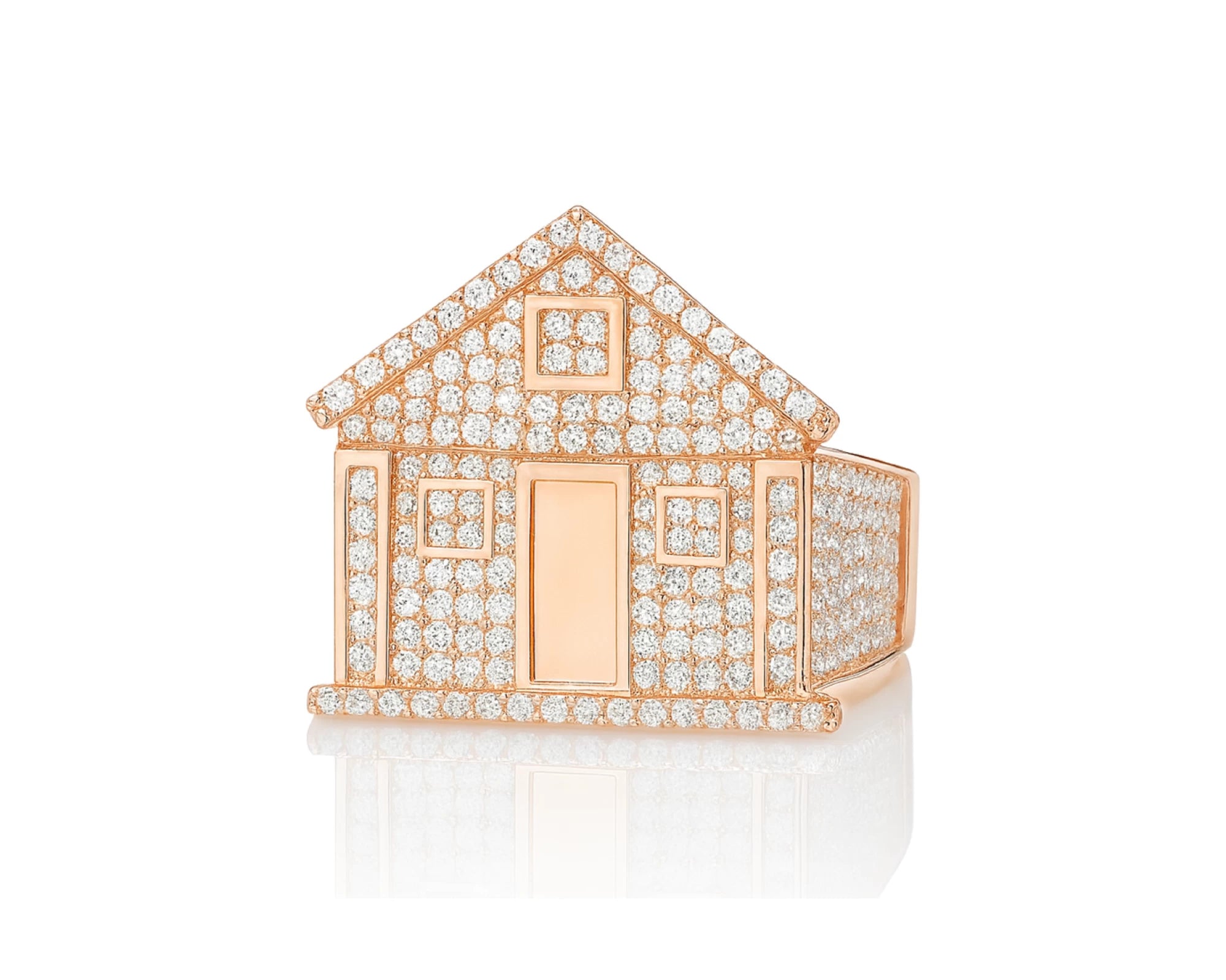10k Gold Diamond House-Shaped Ring with Round Cut Accents 2.25ct – lifestyle 542