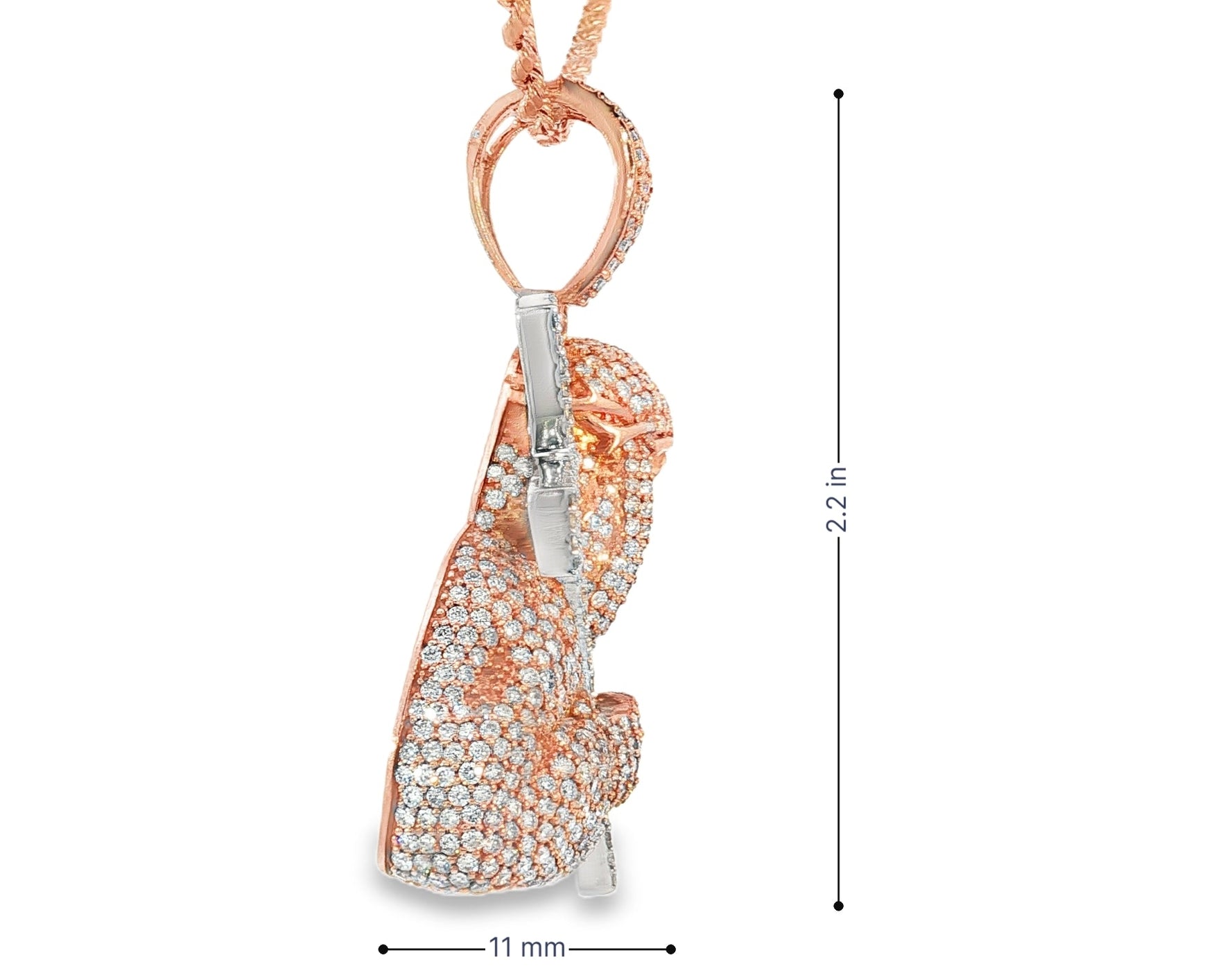 10k Gold Diamond Jesus Carrying Cross Pendant with Round & Baguette Accents 7.85ct - AVI THE JEWELER