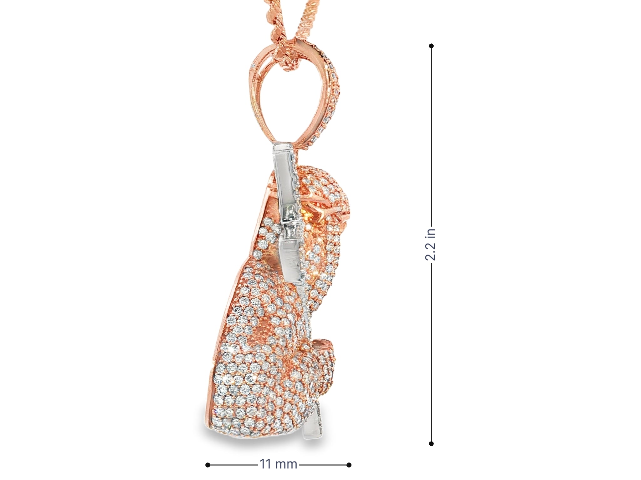 10k Gold Diamond Jesus Carrying Cross Pendant with Round & Baguette Accents 7.85ct - AVI THE JEWELER