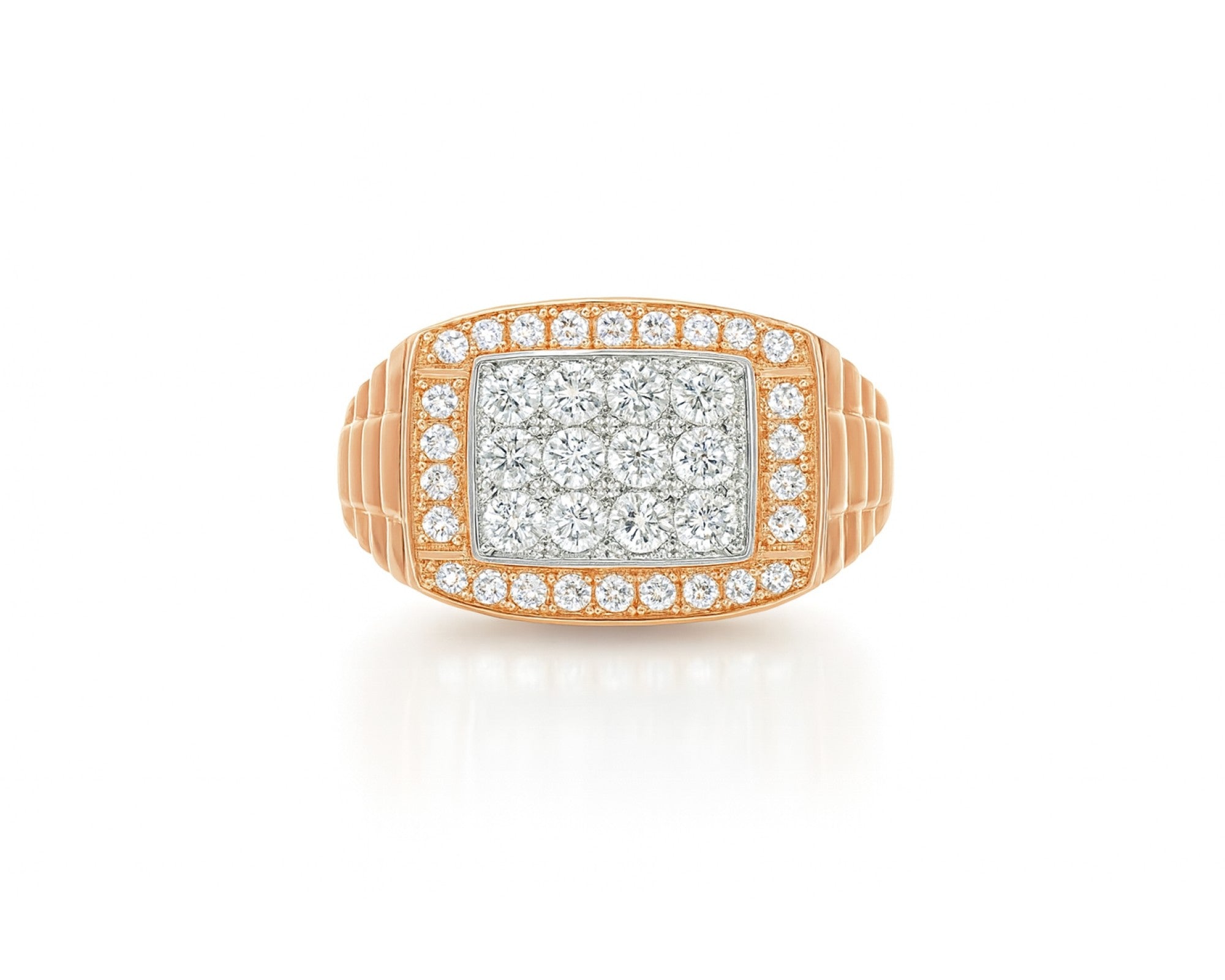 10K Gold Diamond Men’s Ring with Square Cluster Halo 1.00ct – lifestyle 1143