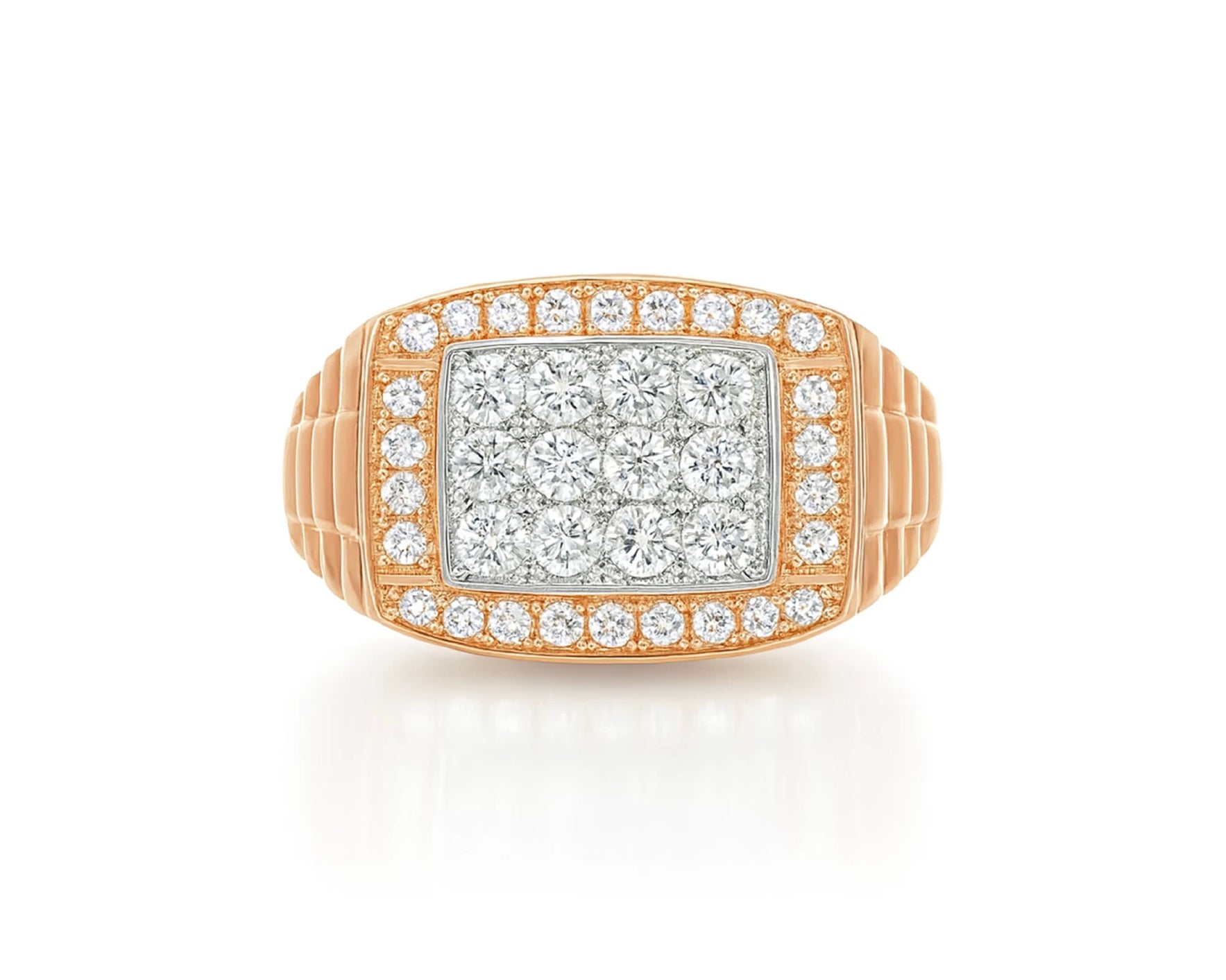 10K Gold Diamond Men’s Ring with Square Cluster Halo 1.00ct – lifestyle 1143
