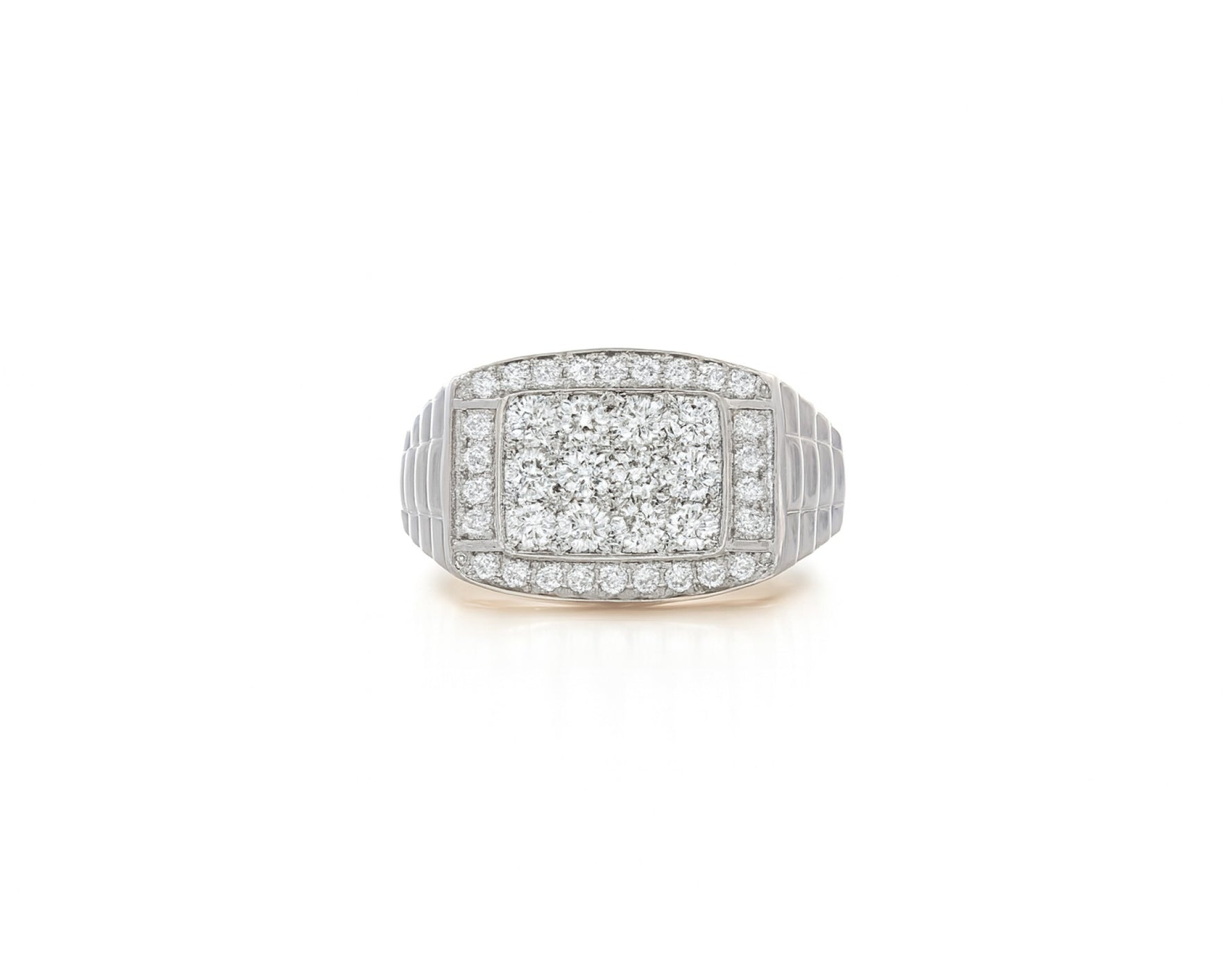 10K Gold Diamond Men’s Ring with Square Cluster Halo 1.00ct – lifestyle 1147