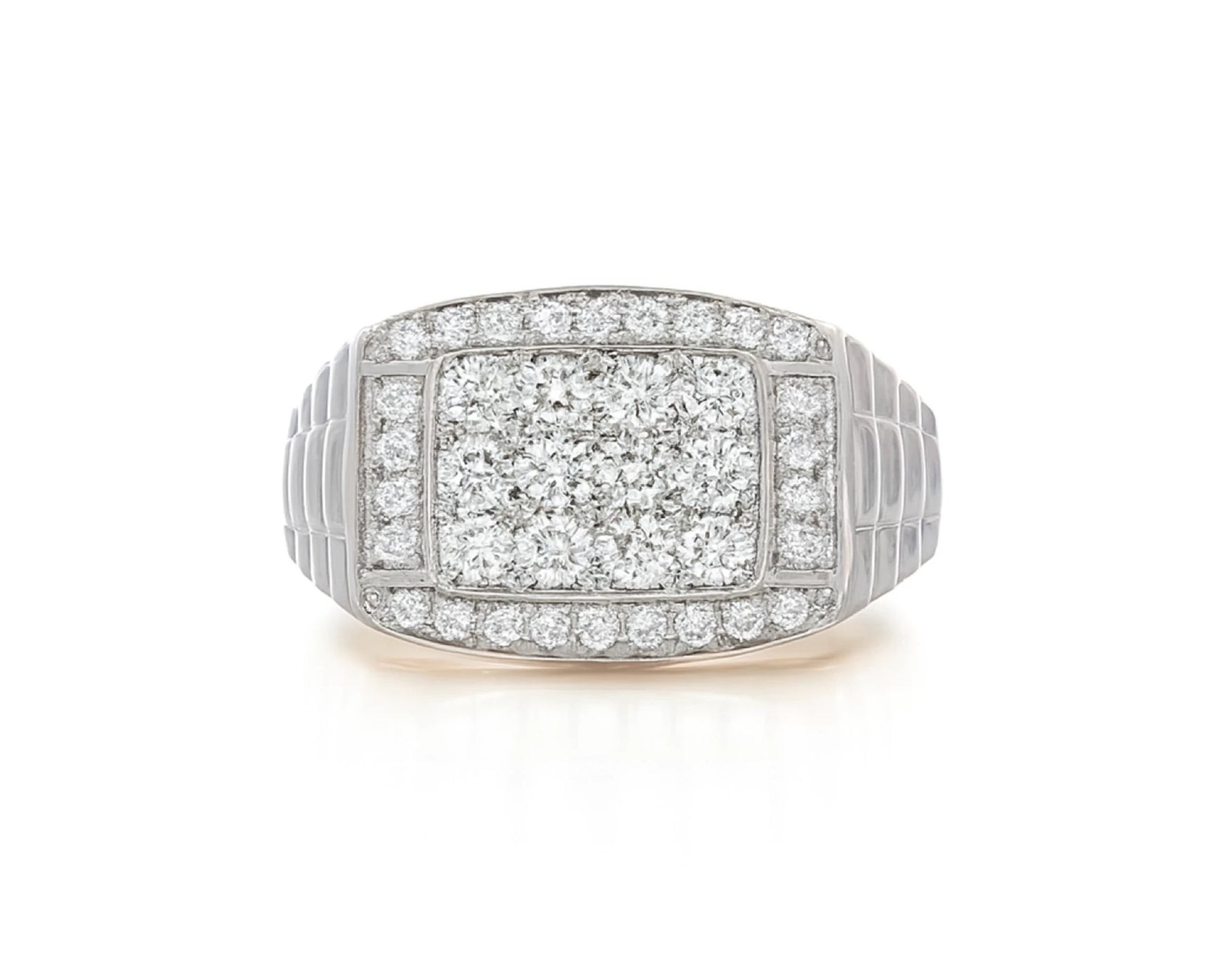 10K Gold Diamond Men’s Ring with Square Cluster Halo 1.00ct – lifestyle 1147