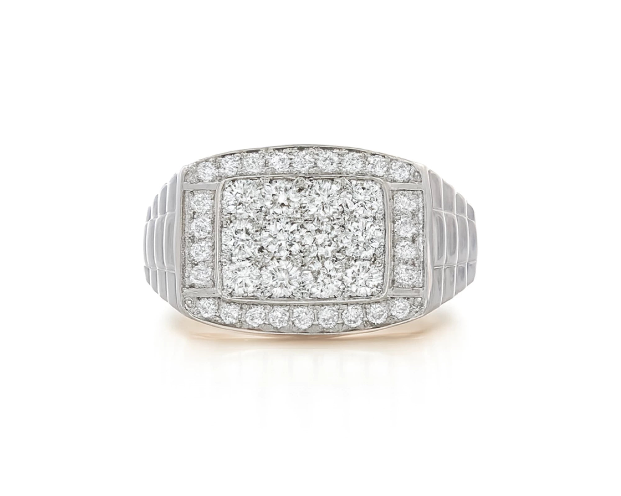 10K Gold Diamond Men’s Ring with Square Cluster Halo 1.00ct – lifestyle 1147
