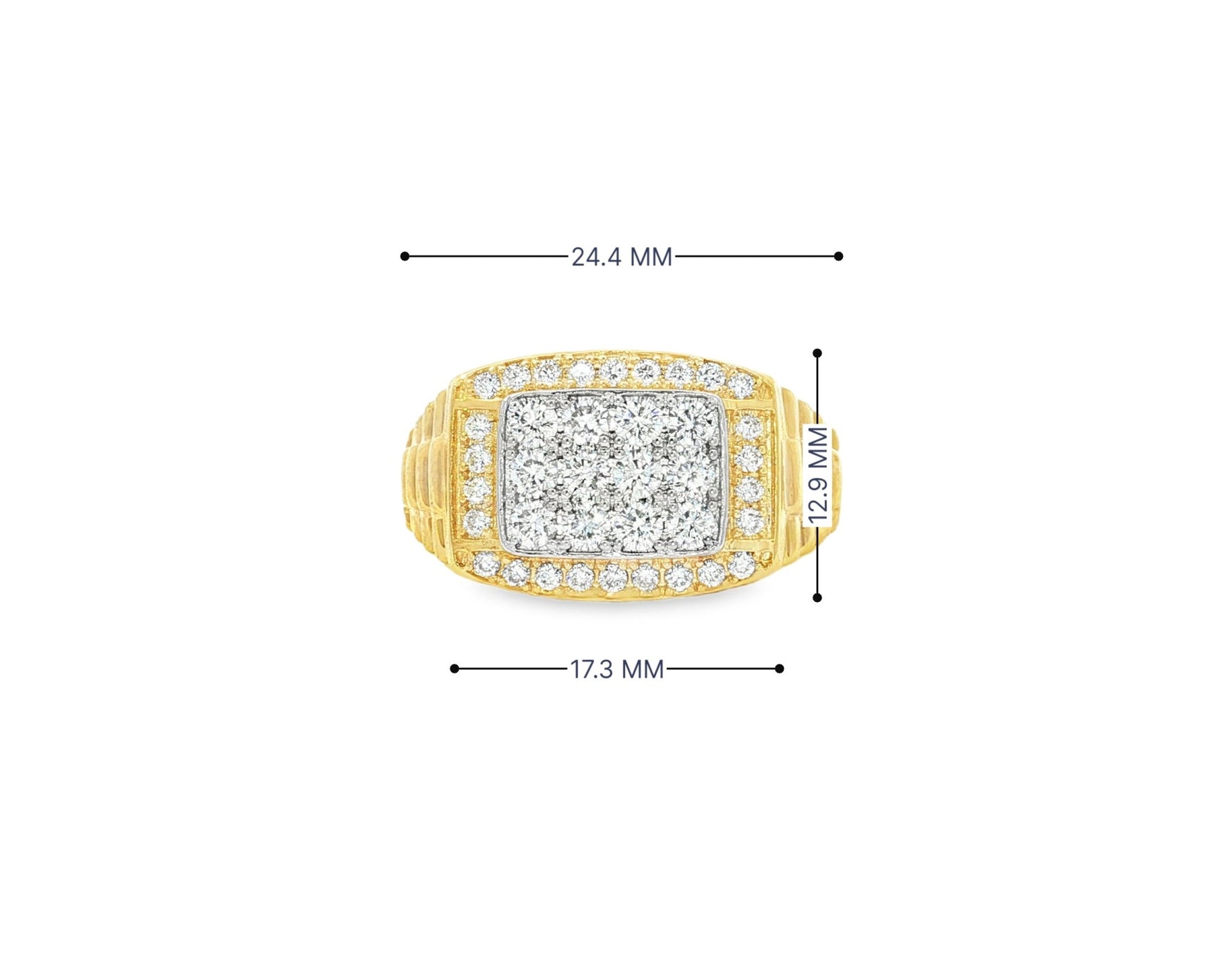 10K Gold Diamond Men’s Ring with Square Cluster Halo 1.00ct – view 6