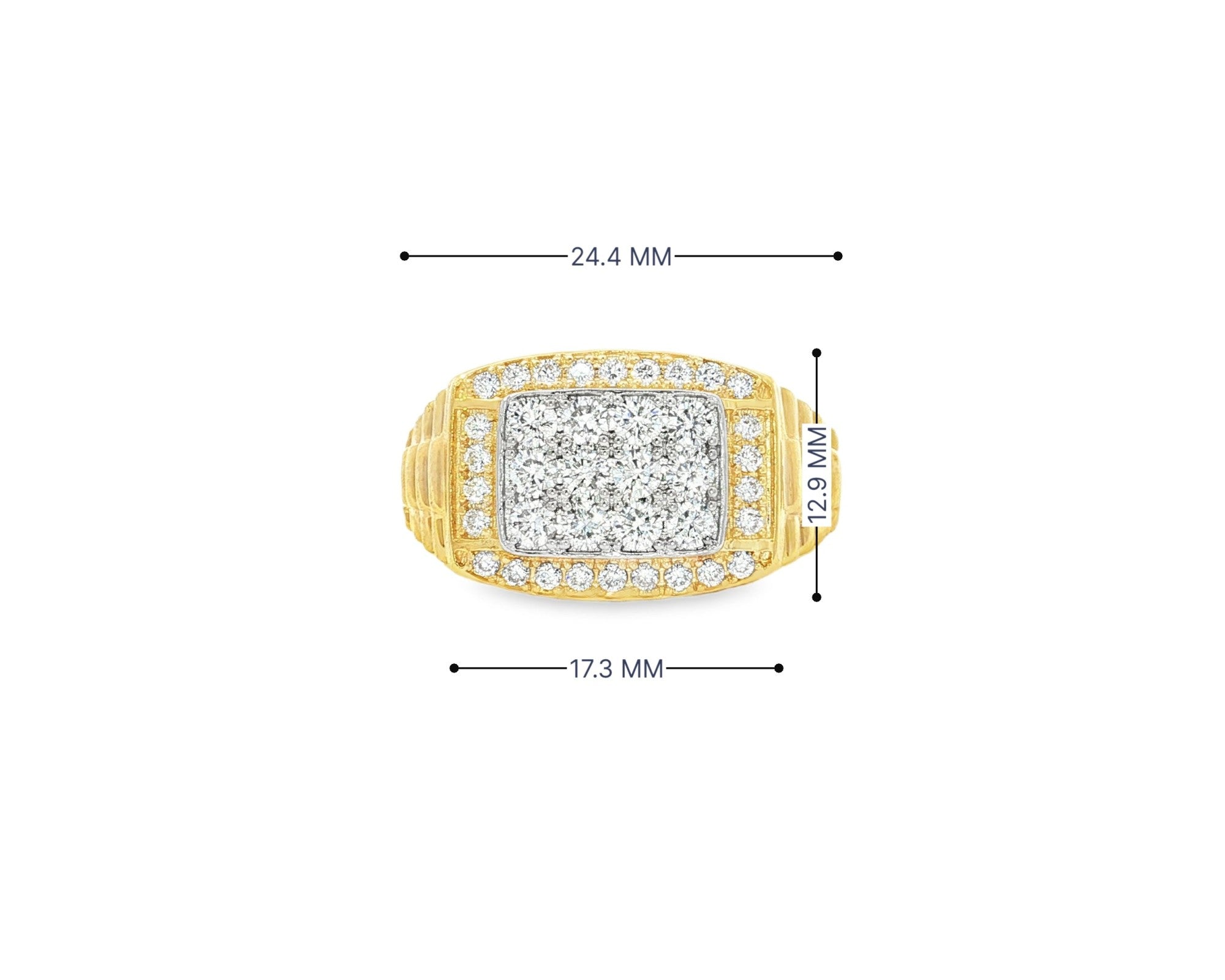 10K Gold Diamond Men’s Ring with Square Cluster Halo 1.00ct – view 6