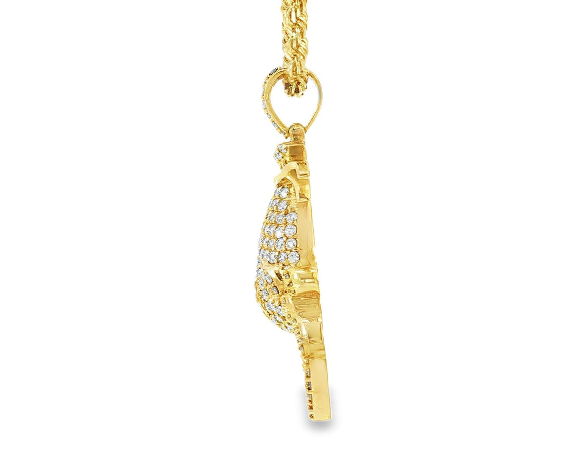 10k Gold Diamond Money Bag & “FLOW” Pendant with Round - Cut Accents 2.75ct - AVI THE JEWELER