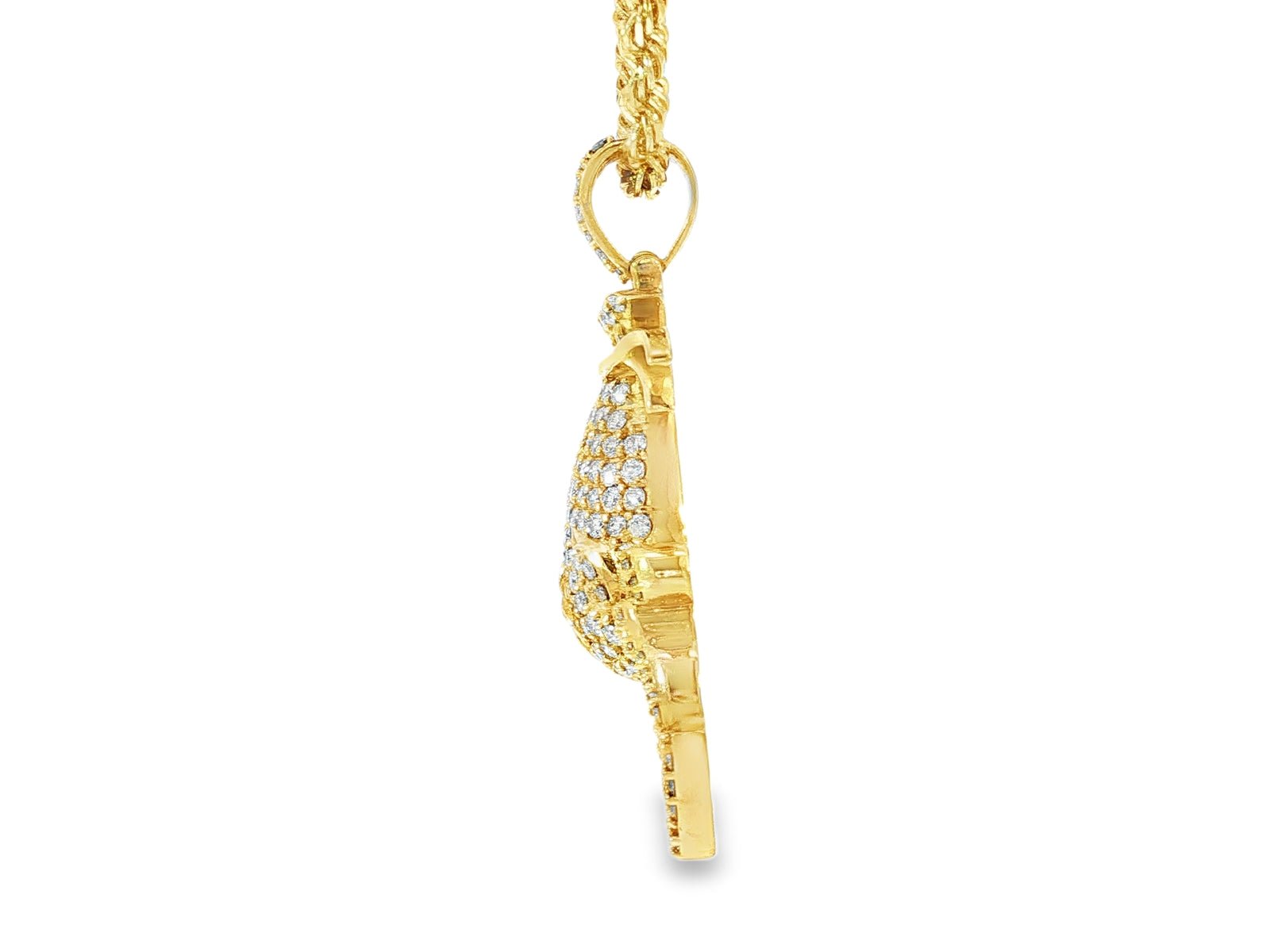 10k Gold Diamond Money Bag & “FLOW” Pendant with Round - Cut Accents 2.75ct - AVI THE JEWELER