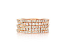 10k Gold Diamond Multi-Row Round-Cut Band Ring 4.00ct