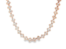 10k Gold Diamond Necklace with Baguette & Round-Cut Heart Motif Design 5.0ct