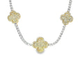 10k Gold Diamond Necklace with Clover Pavé Design 3.75ct