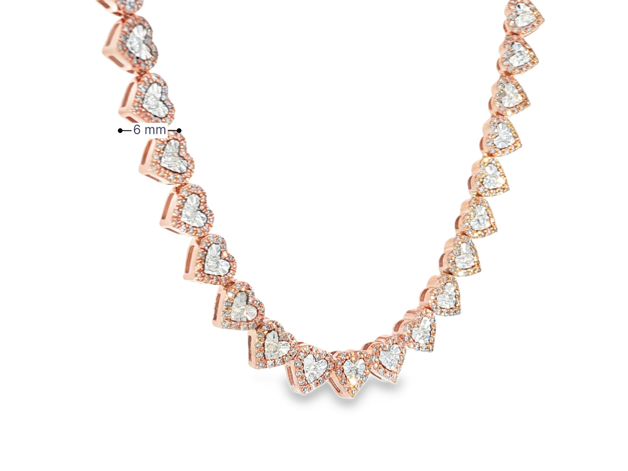 10k Gold Diamond Necklace with Heart - Shaped Round - Cut Cluster Design 3.75ct - AVI THE JEWELER