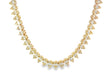 10k Gold Diamond Necklace with Pear-Shape Baguette & Round Cluster Design 5.45ct