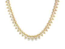 10k Gold Diamond Necklace with Pear-Shape Baguette & Round Cluster Design 5.45ct