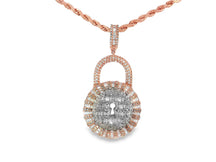 10k Gold Diamond Pendant with Round & Baguette Lock Design 1.75ct