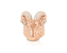 10k Gold Diamond Ram Head Ring with Pavé Accents 2.66ct