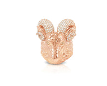 10k Gold Diamond Ram Head Ring with Pavé Accents 2.66ct