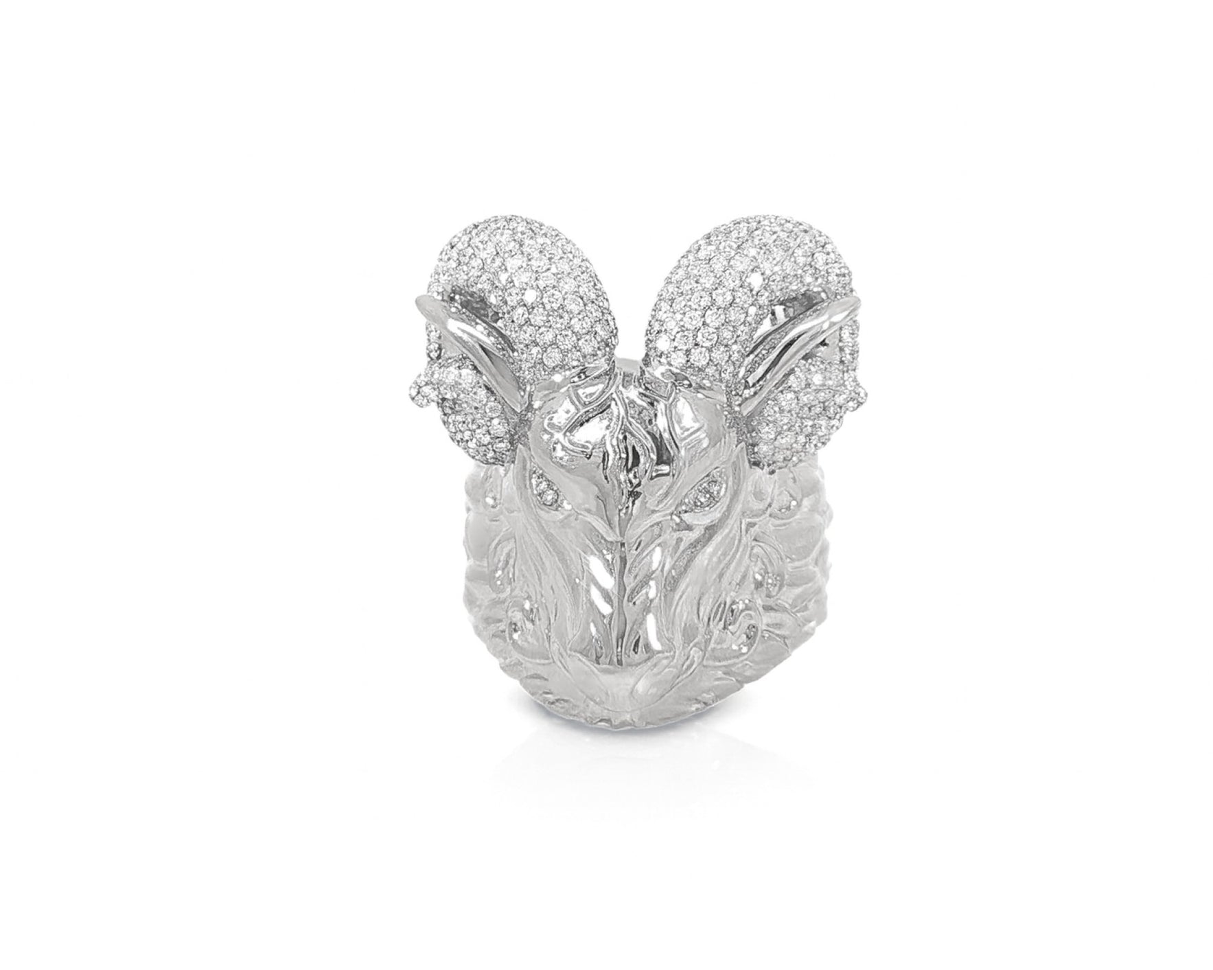 10k Gold Diamond Ram Head Ring with Pavé Accents 2.66ct – lifestyle 1158
