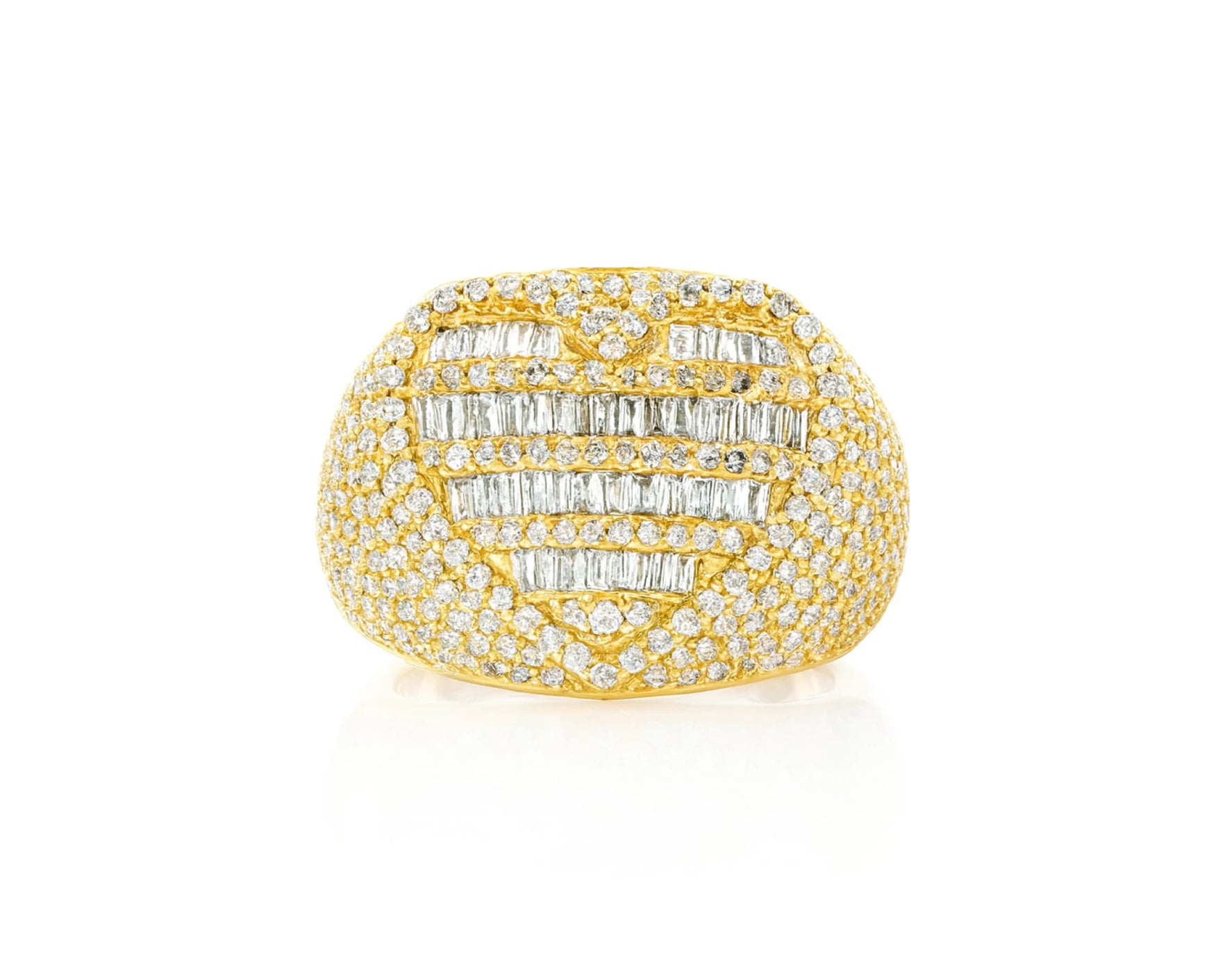 10k Gold Diamond Ring with Heart-Shape Baguette & Round Design 3.50ct – lifestyle 1179