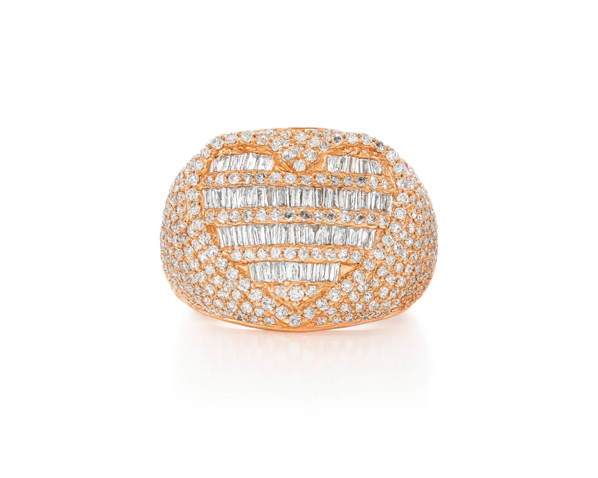 10k Gold Diamond Ring with Heart-Shape Baguette & Round Design 3.50ct – lifestyle 1182