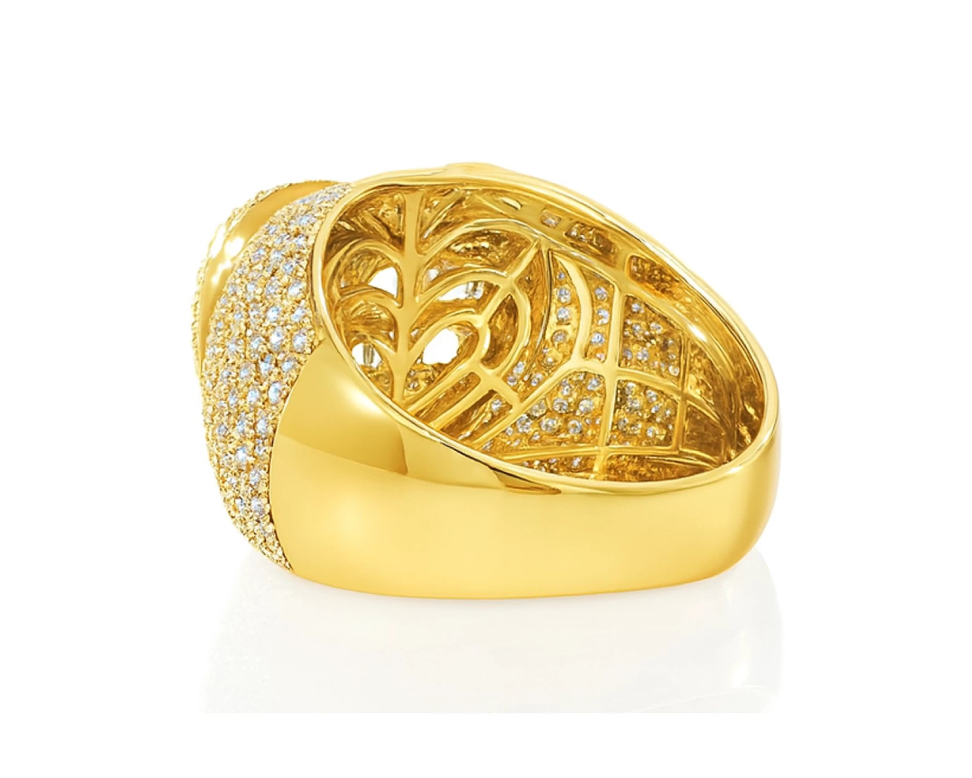 10k Gold Diamond Ring with Heart-Shape Baguette & Round Design 3.50ct – lifestyle 1184