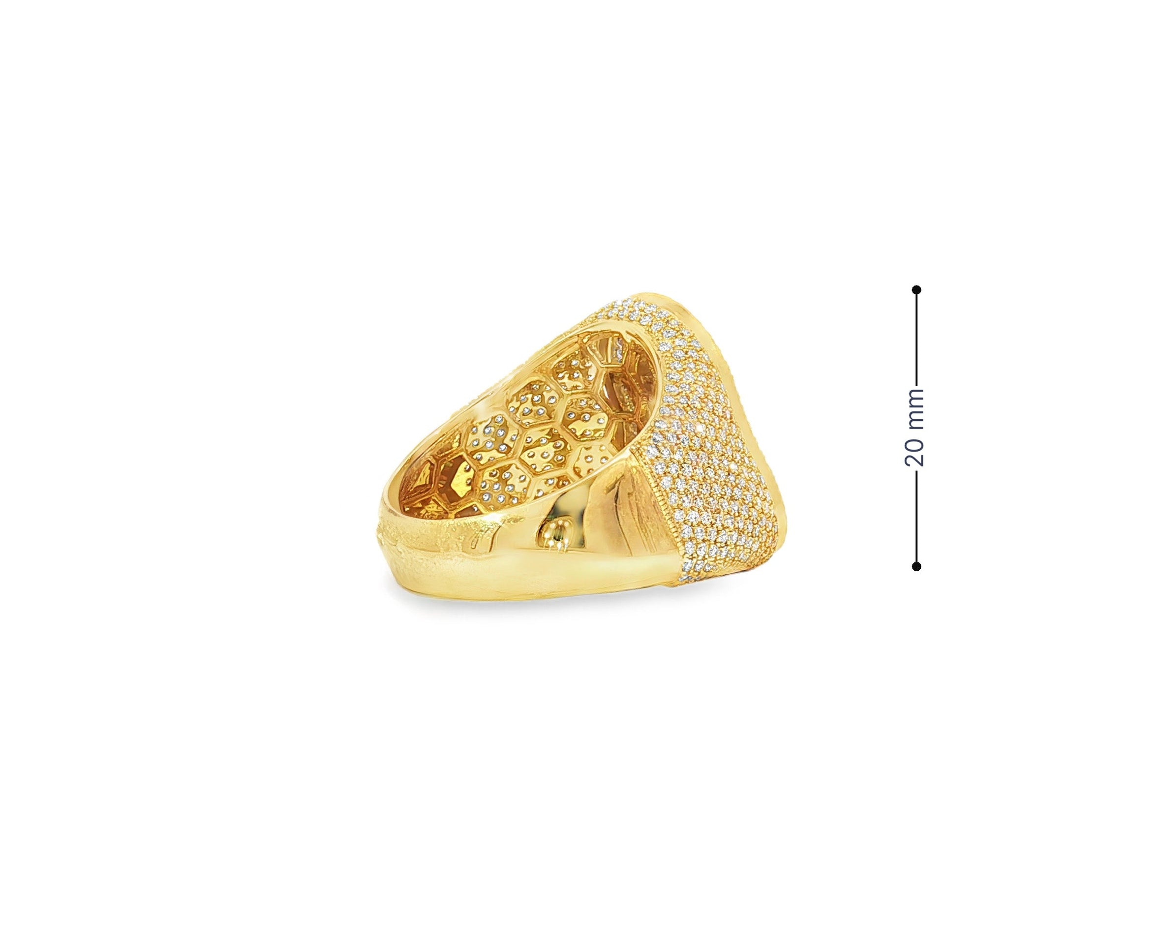 10k Gold Diamond Ring with Virgin Mary Design & Round - Cut Accents 2.50ct - AVI THE JEWELER