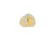 10k Gold Diamond Ring with Virgin Mary Design & Round-Cut Accents 2.50ct