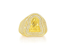 10k Gold Diamond Ring with Virgin Mary Design & Round-Cut Accents 2.50ct