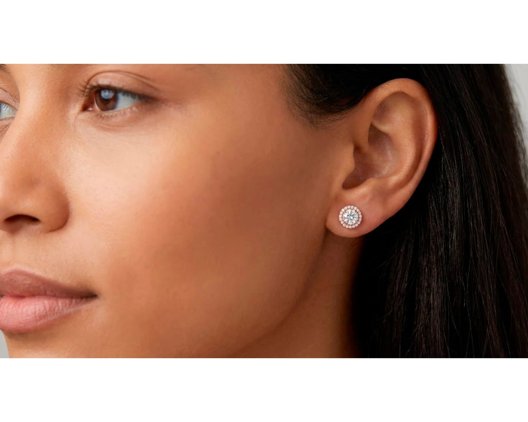 10K Gold Diamond Round Halo Stud Earrings  [0.93ct – 2.32 CT] – view 2