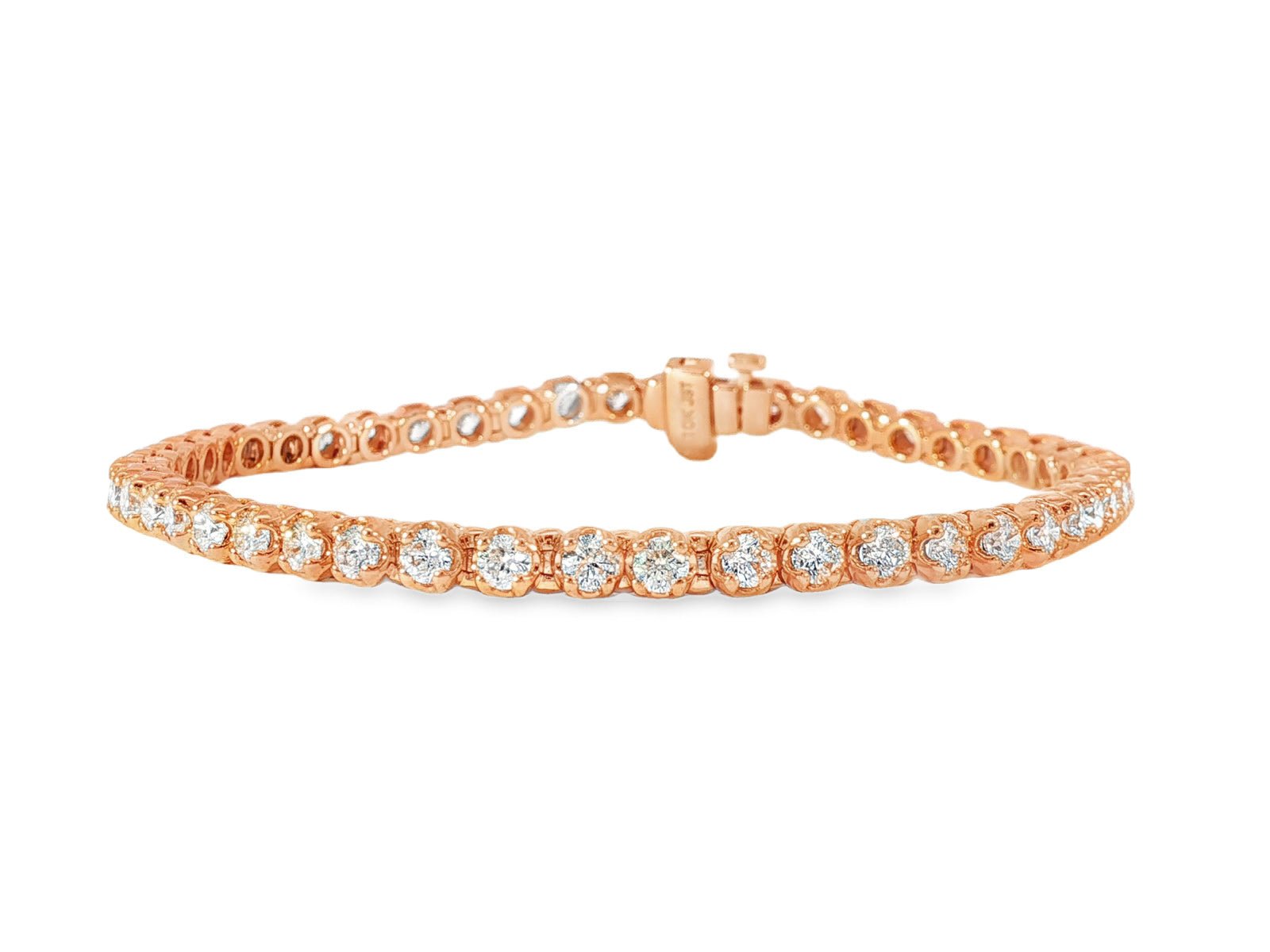 10k Gold Diamond Tennis Bracelet with Round - Cut Design 7ct - AVI THE JEWELER