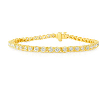 10k Gold Diamond Tennis Bracelet with Round-Cut Design 7ct